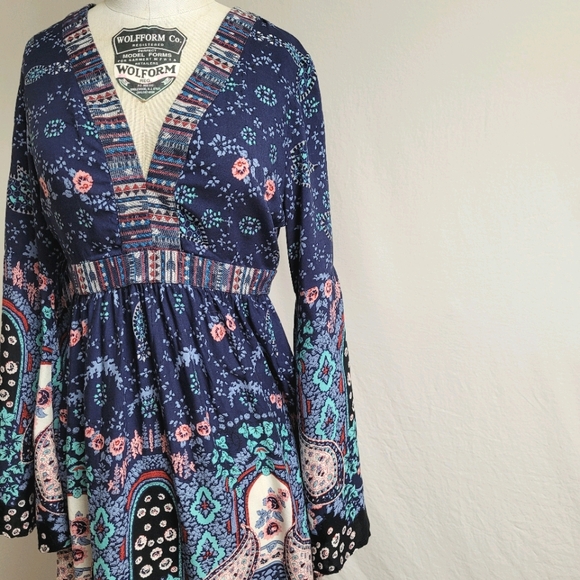 Flying Tomato short boho dress Belle sleeve - Picture 2 of 10